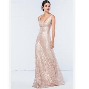 WTOO Walters Rue BRIDESMAIDS 350 sexy sleeveless deep V maxi dress size 2